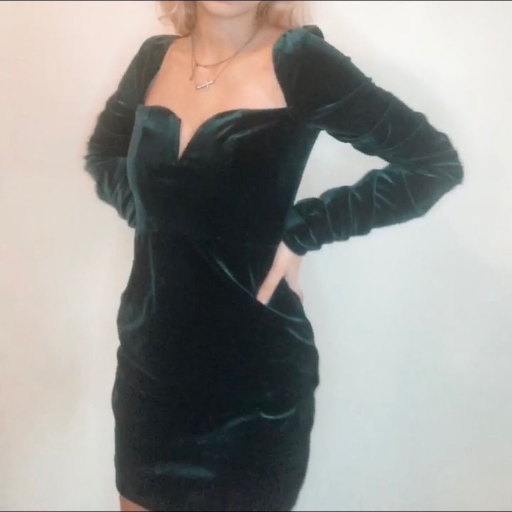 Velvet green dress